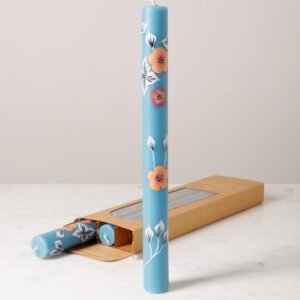 S/3 BOUGIES ARTISANALES BLEUES ORPHEES