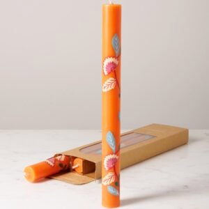 S/3 BOUGIES ARTISANALES ORANGE ORPHEE