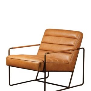 FAUTEUIL COGNAC ACCOUDOIRS CARRES MAKKINE