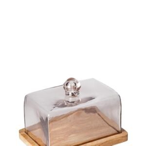 PLATEAU CARRE ET CLOCHE EN VERRE