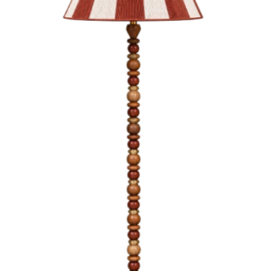 LAMPE SUR PIED PERLES DE VERRE ET BOIS MORENA