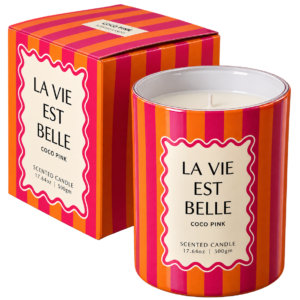 BOUGIE ROSE "LA VIE EST BELLE "