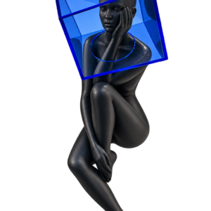 BLUE CUBE – Sculpture Décorative